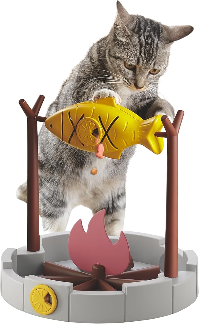 PetPals Cat Slow Feeder, Treat Dispenser - Interactive Cat Puzzle Toy for Small Pets & Kittens, Mental Stimulation Pet Food Feeding Toy, Dry Food Dispensing Cat Toy