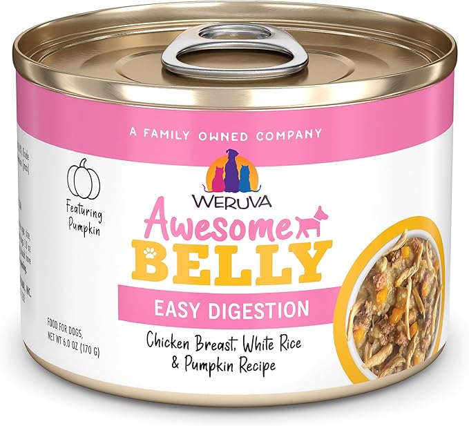 Weruva Awesome Belly, Chicken, White Rice, & Pumpkin, 6oz Can (Pack of 8)