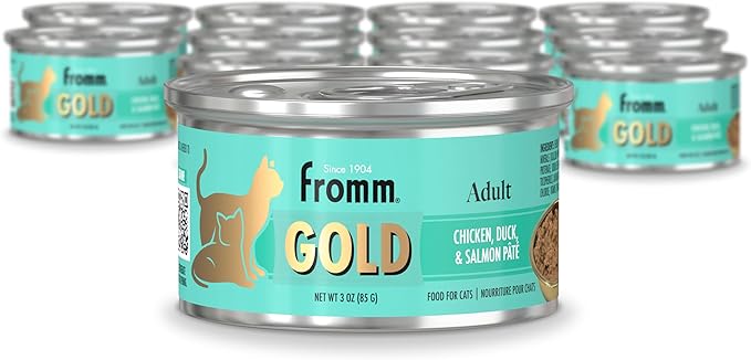 Fromm Adult Gold Chicken, Duck, & Salmon Pate Cat Food - Premium Wet Cat Food - Chicken Recipe - Case of (12) 3 oz Cans