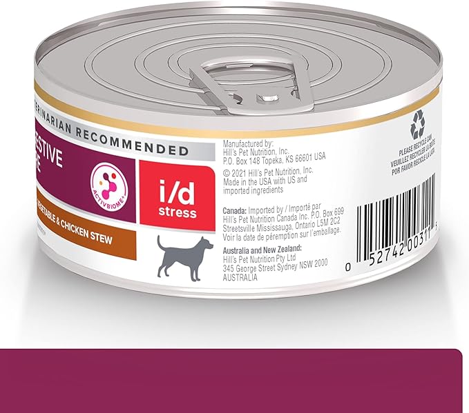 Hill's Prescription Diet i/d Stress Digestive Care Rice, Vegetable & Chicken Stew Wet Dog Food, Veterinary Diet, 5.5 oz. Cans, 24-Pack