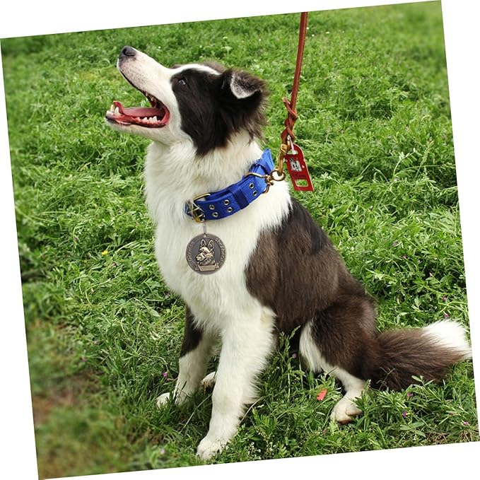 Cabilock 4pcs Vintage Bronze German Shepherd Dog Tags Pet Id Name Tags Alloy Collar Charms for Dogs Pet Supplies