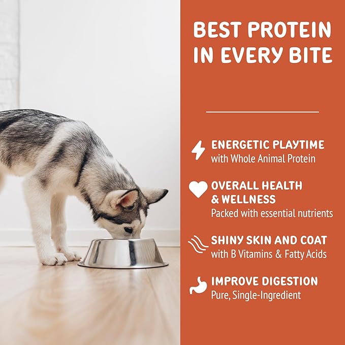 Freeze-Dried Raw Chicken Dog Food Meal Patties - Single Protein Source | Grain-Free & No Additives | High Protein Low Fat Training Reward | Also Great as Toppers or Treats,7 oz