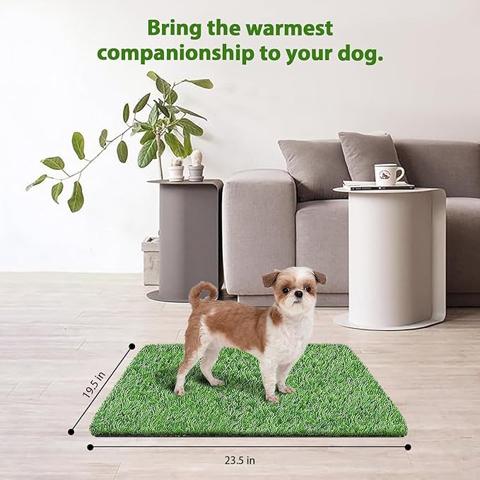23.5 x 19.5 inches Artificial Grass Turf for Dogs, Fake Grass Potty Training Mat for Dogs, Puppy Turf Pee Pad on Indoor and Outdoor