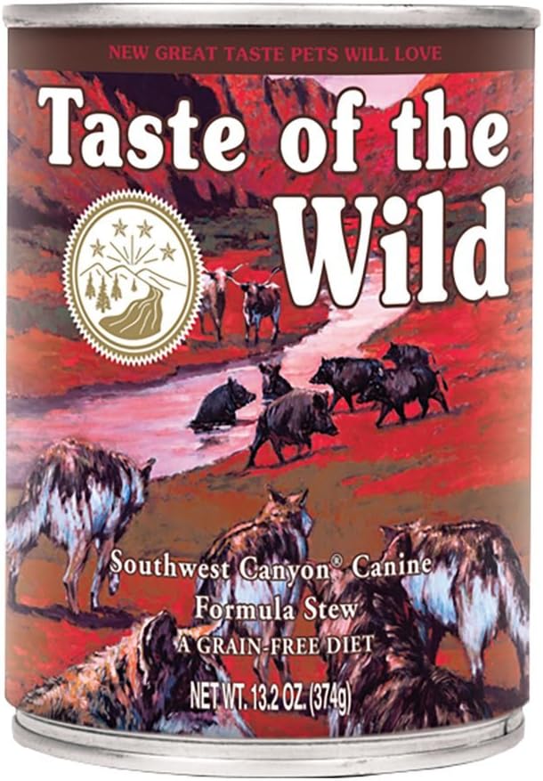 Diamond Pet Foods AS-8611454 13.2 oz Taste of The Wild Southwest Canyon Canine Formula Stew Canned Dog Food 12 cans of 13 onz