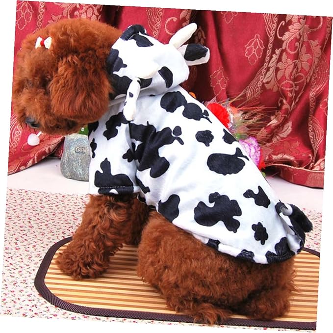 FOMIYES Dog Costume Cow Pattern Pet Garment Cute 3D Cow Print Dog Apparel Medium Size for Cosplay and Decorative Use in Pet Supplies
