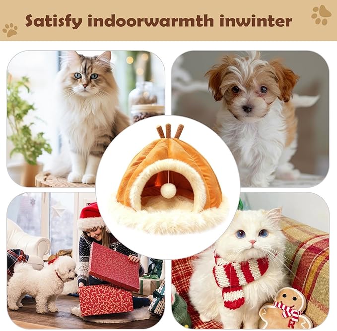 Washable Dog Bed, Soft Cat Shelter, Breathable Puppy Beds for Winter Comfort, Kitten Bed with Comfortable Padded Build, Pets Supplies Pet Shelter, Cat Cave for Small Animals Use