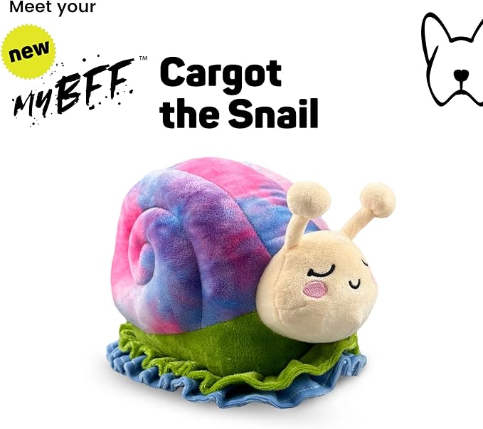 NANDOG My BFF Cargot The Snail Plush Dog Toy Dream Collection – Soft Squeaky Pet-Only Toys for Dogs & Cats – Durable, Cuddly & Adorable Pet Companions for Playtime, Fetch & Snuggles