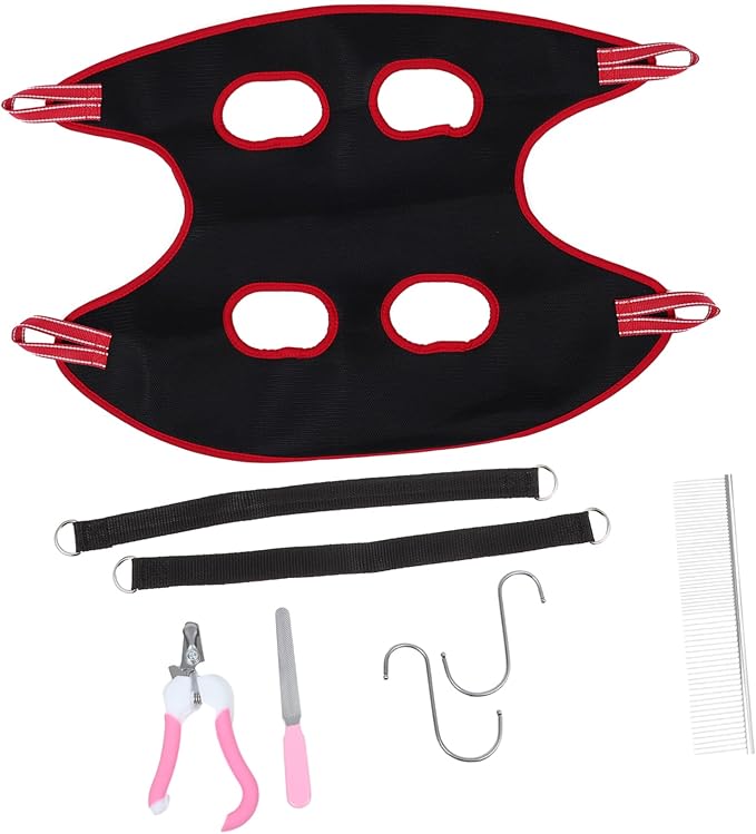 ibasenice 1 Set Pet Grooming Hammock Ergonomic Dog Cat Bag for Nail Trimming Includes Pet Nail Clipper Lightweight Durable Design for Home Random Color