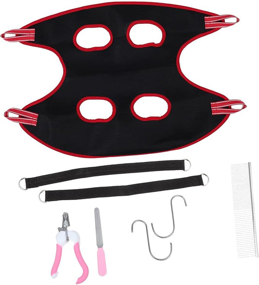 ibasenice 1 Set Pet Grooming Hammock Ergonomic Dog Cat Bag for Nail Trimming Includes Pet Nail Clipper Lightweight Durable Design for Home Random Color
