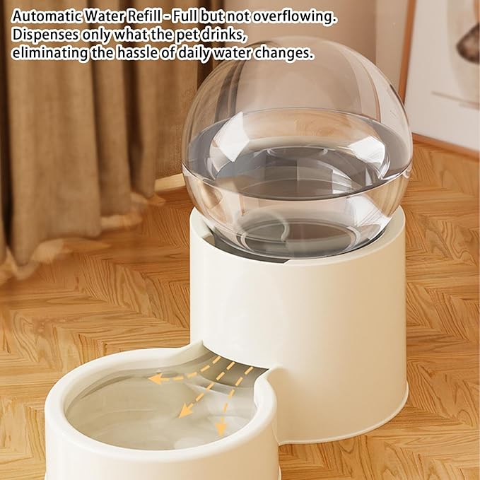 Automatic Cat Feeder | Automatic Dog Food Dispenser | Large Capacity Puppy Water Drinker for Indoor Patio, Living Room, Home, Holidays, Travel and Home