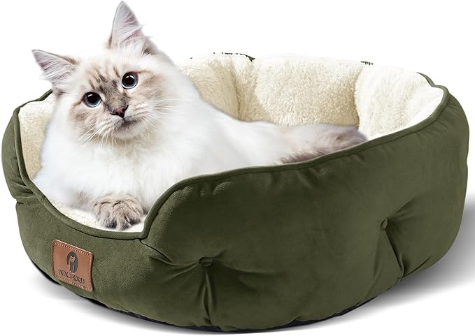 Asvin Medium Dog Bed for Medium Dogs, Large Cat Beds for Indoor Cats, Pet Bed for Puppy and Kitty, Extra Soft & Machine Washable with Anti-Slip & Water-Resistant Oxford Bottom, Green, 25 inches