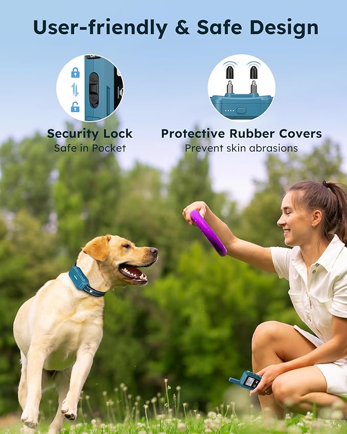 Jugbow Shock Collar for 2 Dogs - 4200FT Dog Training Collars with Remote for Large Medium Small Dogs (10-120lbs), IPX8 Waterproof Rechargeable E-Collar (Blue)