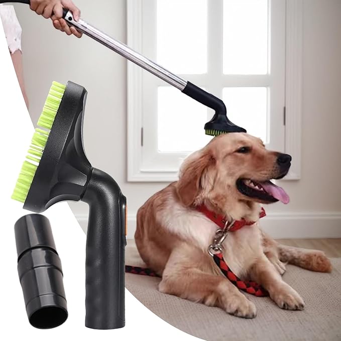 Vacuum Pet Brush, Hair Grooming Attachment, 6x3 Inches Shedding Cleaner with Soft Bristles, Sturdy Cat Grooming Tool, Home Accessory with Easy Fit, Pet Care Gear for Cats Dogs