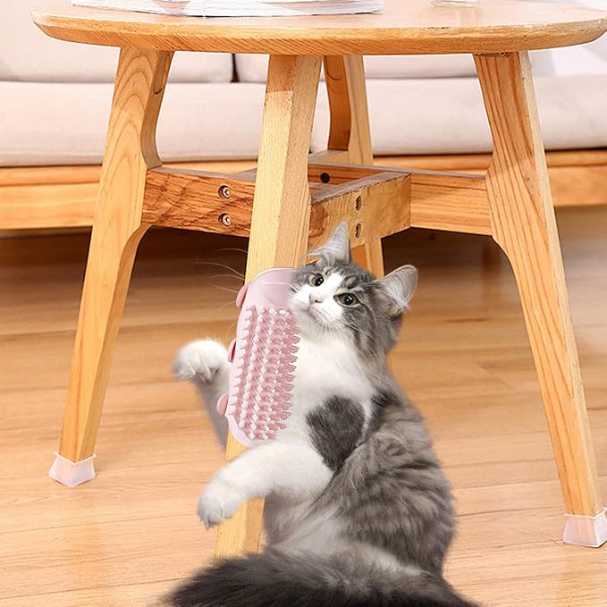 Cat Massager, Wall Corner Groomers Soft Grooming Brush, Soft Cat Corner Scratcher Self Grooming Massage Combs, Cat Self Groomer for Kitten Puppy (powdered)
