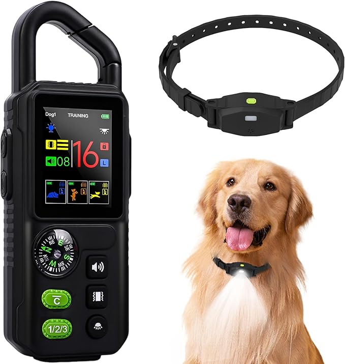 Wireless Dog Fence System for Dogs with Lighting, Adjustable 5 in 1 Electric Fence with Remote, 8 Adjustable Range, 3 Training Mode, Waterproof Training Collar Rechargeable