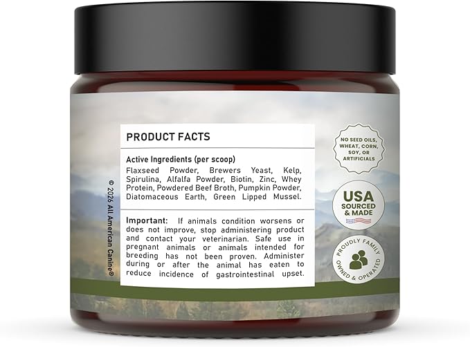 Complete Skin & Coat Natural Protein-Enriched Powdered Supplement Food Topper | 90 Servings