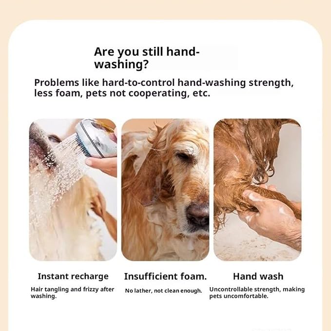 Pet Bath Brush - Cat Grooming Massaging Cleaning Supplies | Pet Spray Massage Comb - for Dogs Cats Puppy Kitten Bath Shower Wash