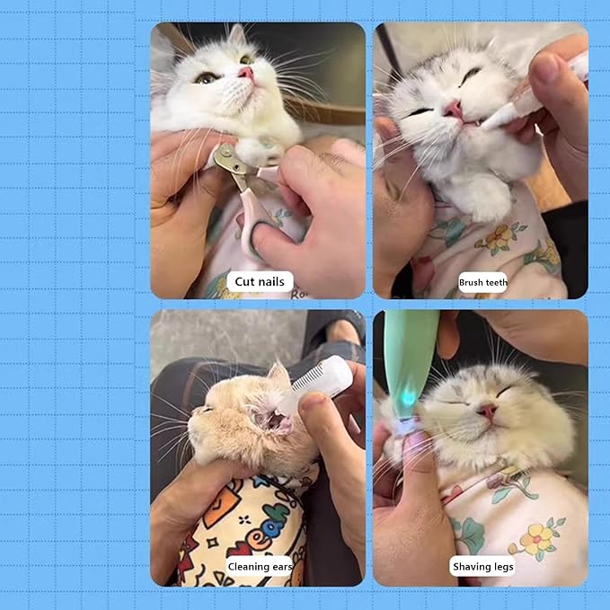 Grooming Cat Fabric Wrap - Adhesive Anti-Bite Fabric Swaddle Cat Wrap, Cat Grooming Swaddle Wrap | Screen Cleaning Cloth Cat Claw Care Adherent Restraint Wrap for Pet Shelter, Home