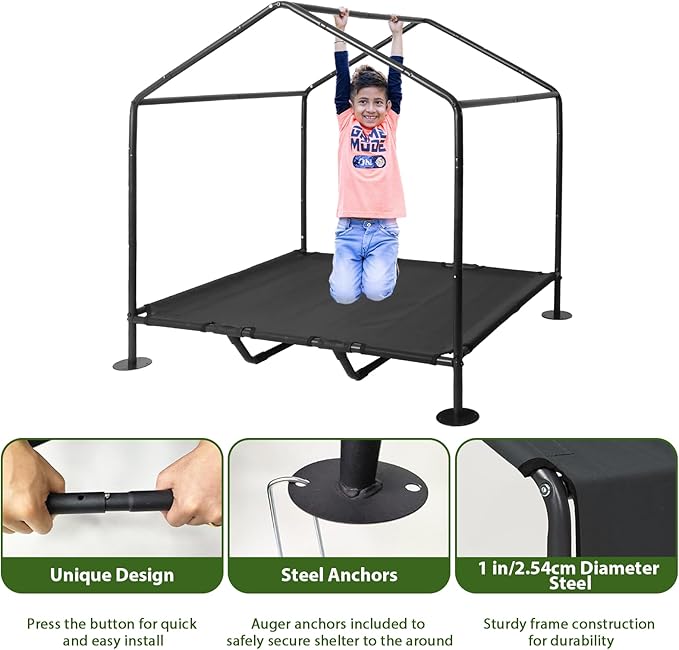 Large Dog House with Bed - LitaiL 3.3' x 2.9' x 3.5' Dog Shade for Outside, Outdoor Dog Kennel for Small Medium Dogs, Waterproof Pet Canopy Shelter Dog Shade Shelter for Pets or Small Animals