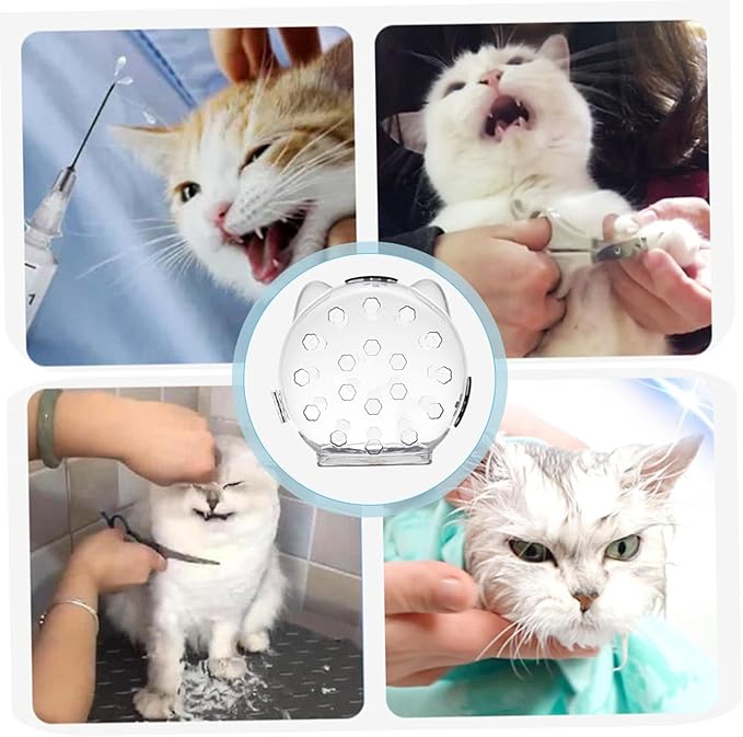 Cat Bubble Muzzle with 4 Boots 5 Inch Breathable Transparent Cat Muzzle with Lock Anti-Lick & Anti-Bite Head Cover for Grooming, Nail Trimming