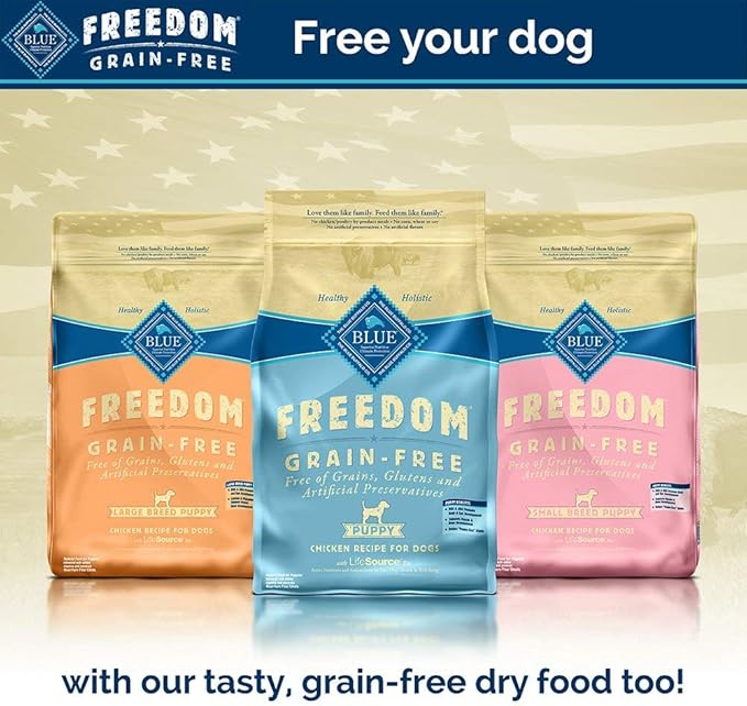 Blue Buffalo Freedom Grain Free Natural Puppy Wet Dog Food, Chicken 12.5oz cans (Pack of 12)