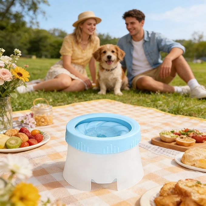 Stable Pet Bowl, Floating Water Dispenser, Non‑Slip Feeding Station, Spill Proof Drinking Container, Indoor Outdoor Travel Accessory, Dog Supplies for Home, Backyard, Camping