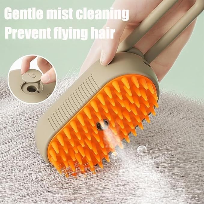 Cat Steam Brush for Massaging and Cleaning Shedding Pets (White)