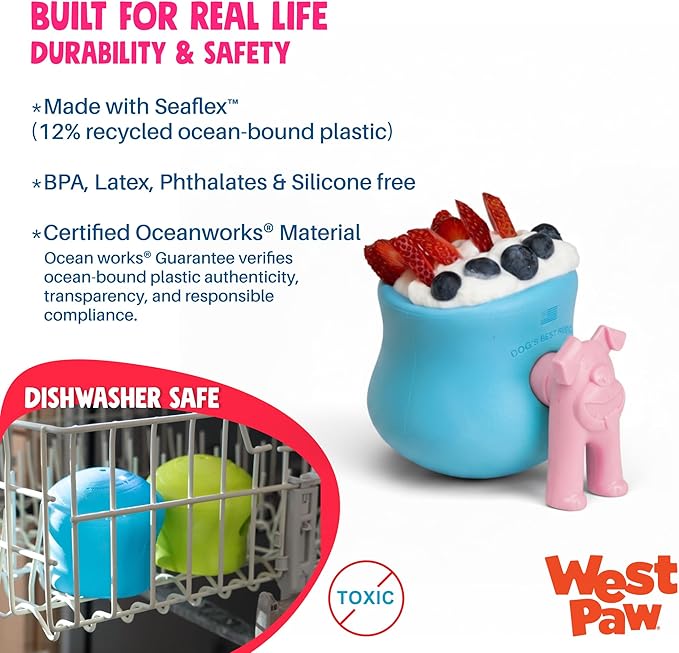 WEST PAW Toppl Stopper Insert Accessory for Toppl Dog Treat Toy – Keeps Toy Steady and Upright for Filling and Freezing, Mess-Free Treat Prep, Dishwasher Safe, Made in USA - Tangerine
