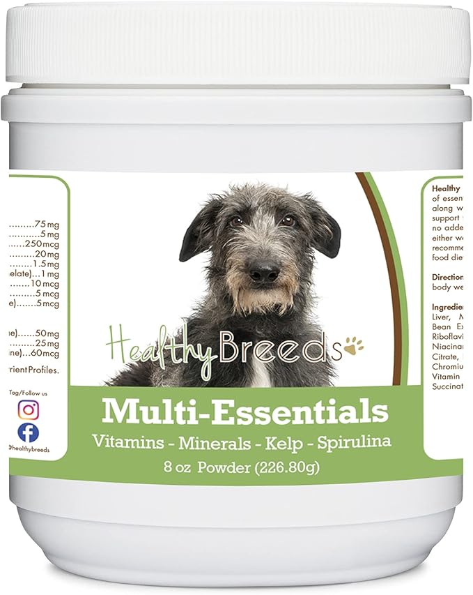 Healthy Breeds Scottish Deerhound Multi-Essentials Powder for Dogs - an Ideal Supplement of Vitamins, Minerals & Antioxidants for Your Dog - 8 oz