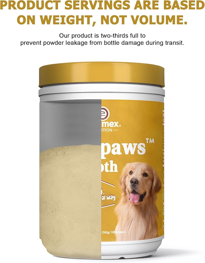 Zammex Grass-Fed Beef Bone Broth Protein Powder for Dogs & Cats - Joint & Bone Support, Healthy Fur Enhancer, Pet Food Topper for Dry & Wet, 10.58oz (Pack of 2)