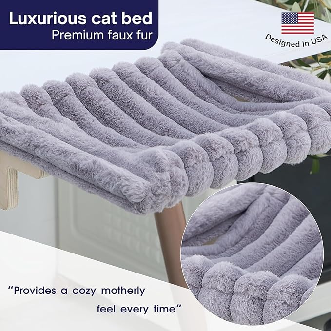 Cat Desk Hammock | Cat Desk Bed & Perch – Hanging Cats Hammock, Original Pest Bed for Large Cats, Secure No-Drill Attachment, Sturdy Holds Up to 40 lbs, Space-Saving Furniture