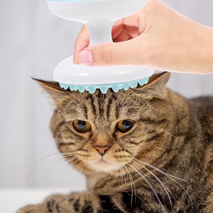 ibasenice Cat Massage Comb and Pet Hair Brush, Plastic Massaging Grooming Brush for Cats and Kittens, Green Multi-use Pet Bath Supplies for Hair Removal and Itch Relief
