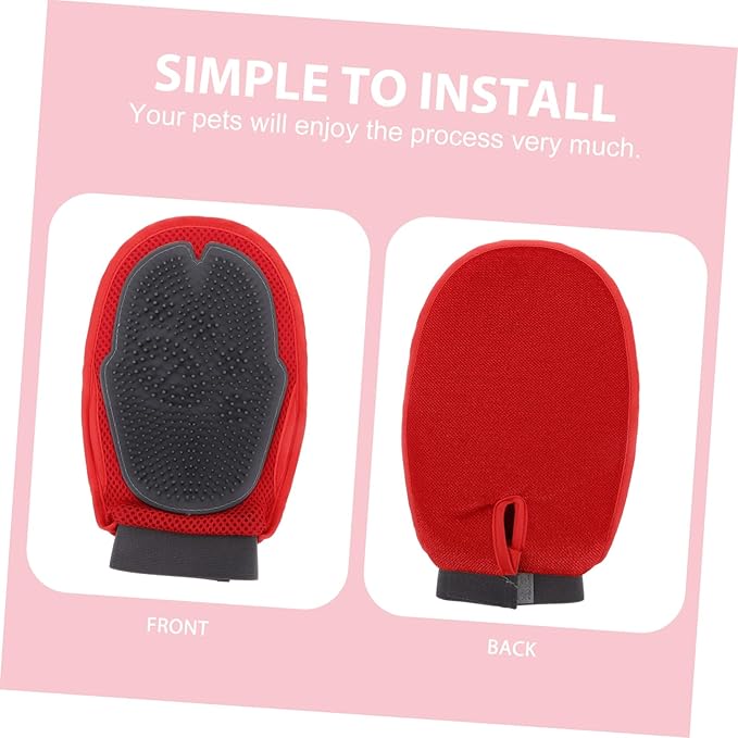TOYANDONA Double Sided Pet Massage Glove Brush for Gentle Grooming Efficient Hair Deshedding Tool for Cats Dogs with Breathable Mesh Comfortable Padding for Pet Care