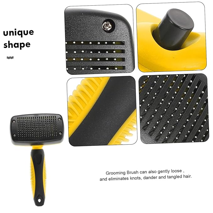 KESYOO Self- Pet Grooming Brush for Cats and Ergonomic Handle Bristles Removes Loose Hair Effortlessly for All Fur Types