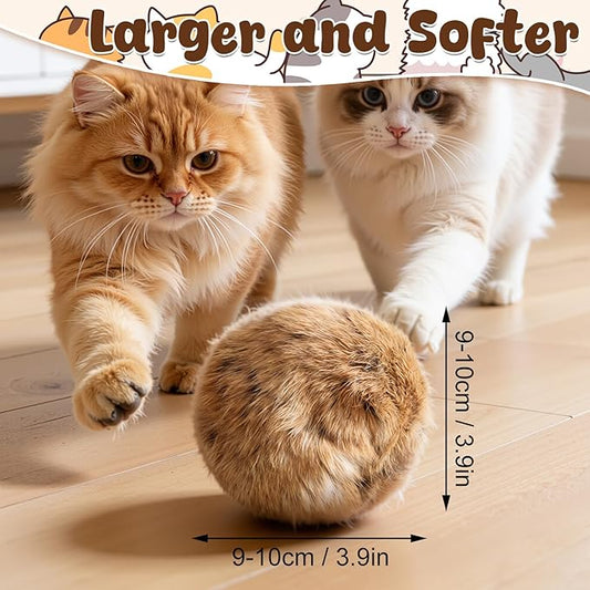 Rabbit Fur Ball Cat Toy,Soft Fluffy Cat Toy Ball,Furry Catnip Toy Ball,Interactive Fluffy Cat Toy Ball,Soft,Washable & Fun to Chase,for Bunny Kicks & Chase Games,for Indoor Exercise & Bonding (3pcs