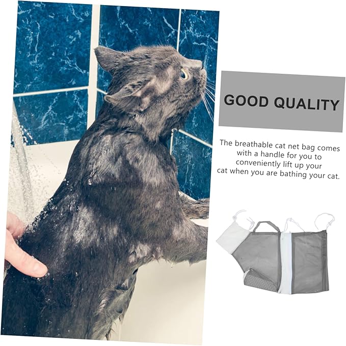 Cat Bath Net Bag Adjustable Cat Grooming and Washing Pouch for Stress Bathing Material Easy Drainage and Quick Drying