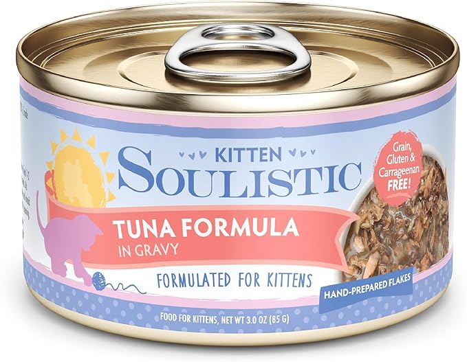 Soulistic Kitten, Tuna Formula in Gravy, 3oz Can, Pack of 12