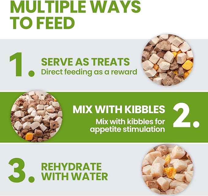 OPET Freeze Dried Cat Treats - Single Ingredient High Protein Pet Food, Healthy Training Snacks, Freeze Dried Food Toppers for Cats and Dogs, Grain Free (1.1 LB, Variety Chicken)