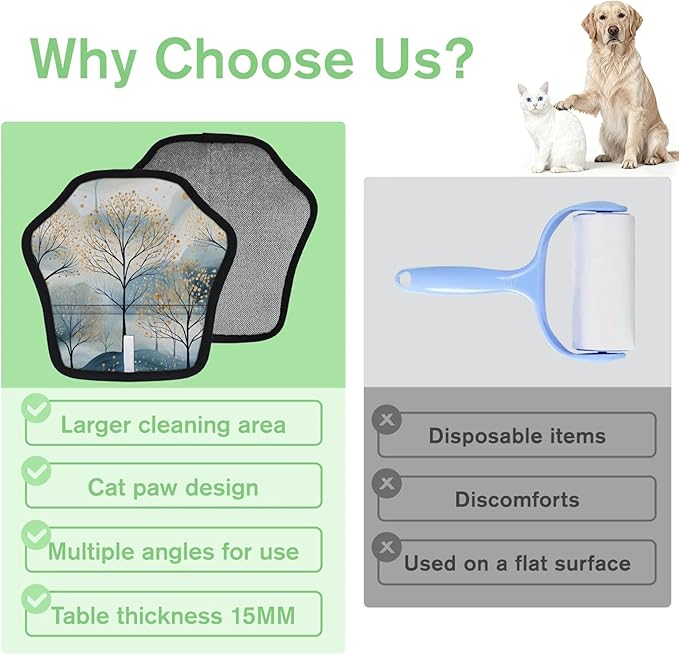 Rustic Forest Electrostatic Pet Hair Removal Glove for Cats & Dogs - Reusable Grooming Mitt for Couch, Carpet, Car Seat & Laundry - Large 9x9 Inch