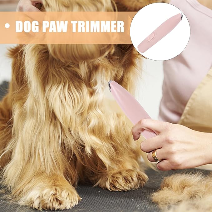Dog Paw Trimmer Cat Claw Trimmer Low Noise Pet Hair Clippers for Small Dogs and Cats Grooming Supplies Peach Pink
