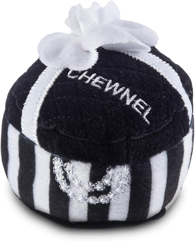 Dog Diggin Designs Chewnel Plush Dog Toy Gift Box | Luxury-Inspired Parody Designer Gift Box with Squeaker, Soft Plush Interactive Dog Toy – Thinking Outside The Box