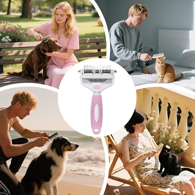 Dog Brush for Shedding,Safety Ergonomic Pet Supplies,Cat Hair Brush Undercoat Detangling Comb | for Small Medium Long Short Puppy Kitten Home Indoor Travel