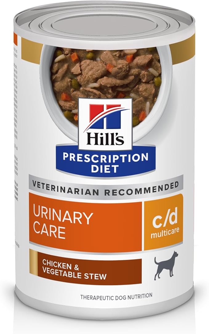 Hill's Prescription Diet c/d Multicare Urinary Care Chicken & Vegetable Stew Wet Dog Food, Veterinary Diet, 12.5 oz. Cans, 12-Pack