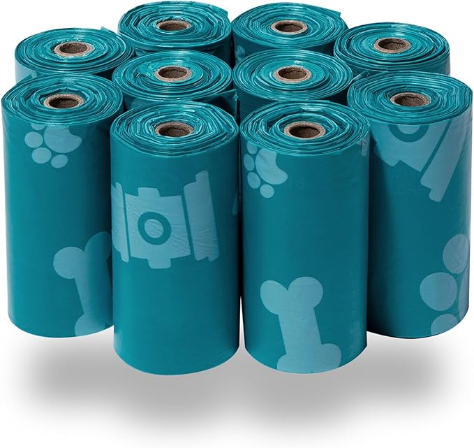 Best Pet Supplies Dog Poop Bags (4 x 150 Bags) for Waste Refuse Cleanup, Doggy Roll Replacements for Outdoor Puppy Walking and Travel, Leak Proof and Tear Resistant, Thick Plastic - Assorted Colors