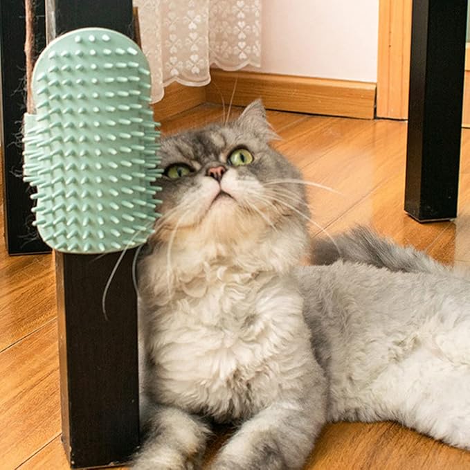 UPKOCH Cat Corner Massaging Comb Rubber Cat Grooming Tool for Self-massage Hair Removal Wall-mounted Portable