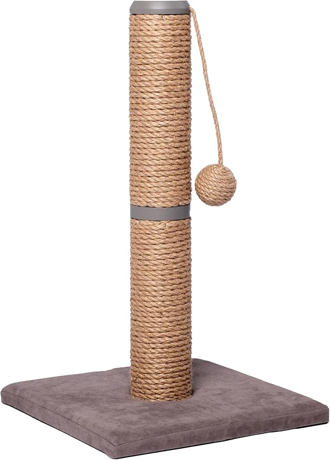 Cat and Kitten Scratch Post w/Dangling Ball 19.5" Tall | for Indoor Use
