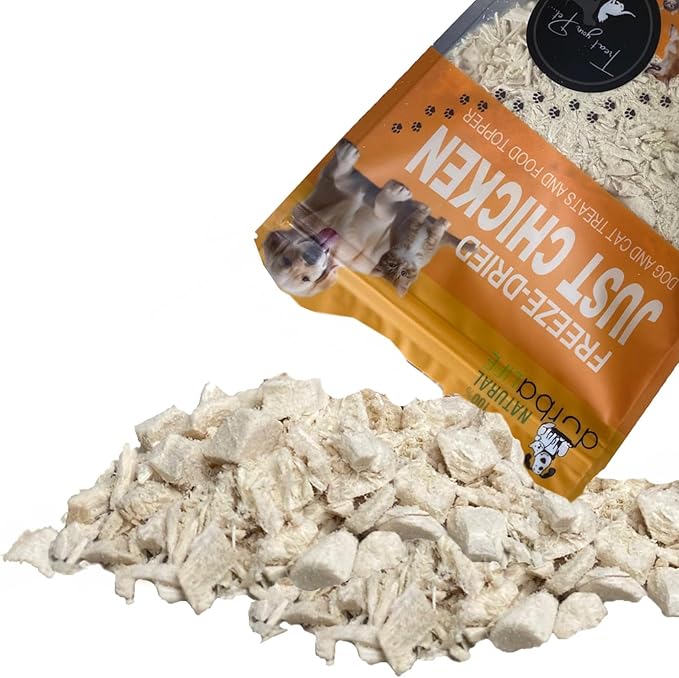 Freeze Dried Dog and Cat Treats Food Topper (2.0 oz, Chicken Powder & Chunks)