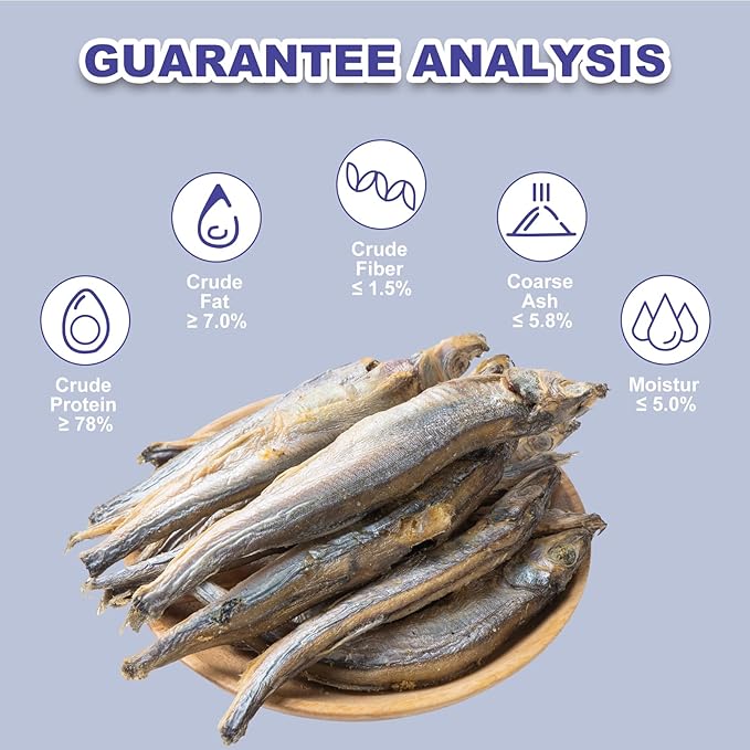 Freeze Dried Capelin Training Treats for Dogs & Cats – Single Ingredient, High Protein Snacks, Rich in Omega-3 for Skin Coat Health, Grain Free (3oz)