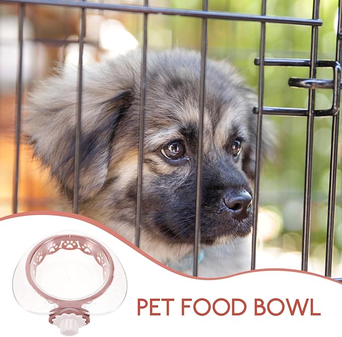 PRETYZOOM Hanging Pet Feeder Bowl with Heart Design, Detachable Dog and Cat Food Dish, Large Pink Puppy Supply for Crates and Kennels