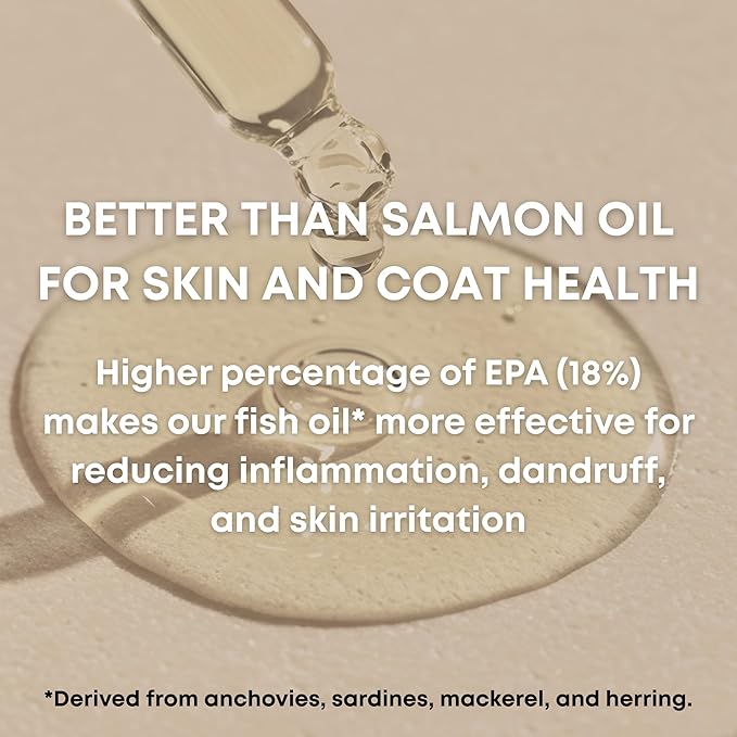 Omega 3 Fish Oil for Cats - Promotes Healthy Skin, Shiny Coat, & Strong Joints - No More Cat Dandruff - 4 oz with EPA & DHA 330 mg Omega-3's per 1 mL - Freshly Bailey